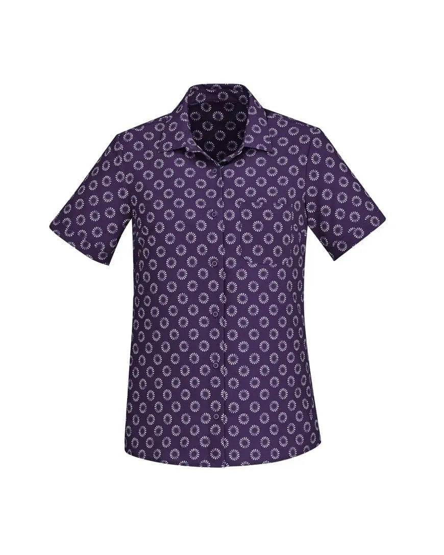 Biz Care Womens Easy Stretch Daisy Print Short Sleeve Shirt CS948LS - Simply Scrubs Australia